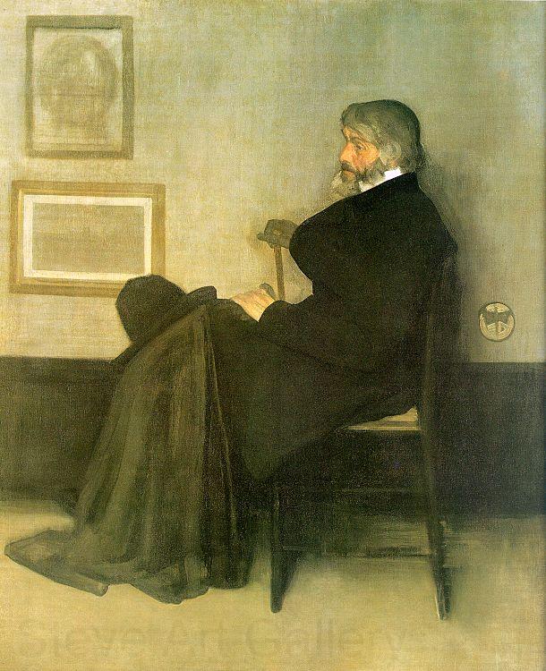 James Abbott McNeil Whistler Portrait of Thomas Carlyle Norge oil painting art